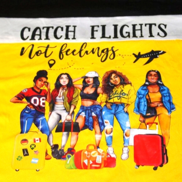 Graphic Tee Lovely Wholesale "Catch Flights Not Feelings" Graphic Tee – S - Picture 2 of 9